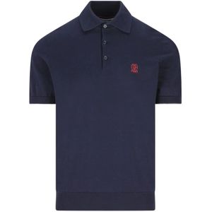 Brunello Cucinelli, Heren, Tops, Blauw, Maat: XL