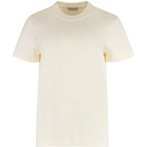 Moncler, Dames, Tops, Beige, Maat: L Katoen,