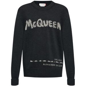 Alexander McQueen, Heren, Truien, Zwart, Maat: XL Katoen,