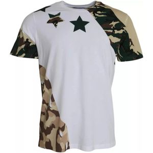Dolce & Gabbana - Camouflage Stars Crew Neck T-shirt - Wit - Heren - Katoen