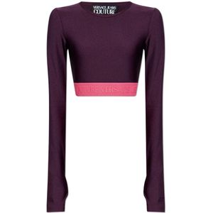 Versace Jeans Couture, Dames, Tops, Paars, Maat: XS Polyamide,