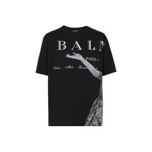 Balmain T-shirts , Black , Heren , Maat: XS