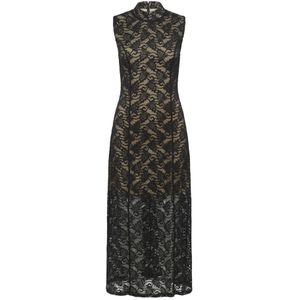 Gestuz, Dames, Jurken, Zwart, Maat: M Nylon,