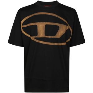 Diesel, Heren, Tops, Zwart, Maat: M Katoen,