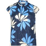 Betty & Co - Overhemden - Blauw - Korte Mouw Slip Blouse