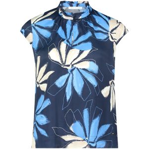 Betty & Co - Overhemden - Blauw - Korte Mouw Slip Blouse