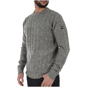 Schott NYC - Grijze Ronde Hals Lange Mouw Trui - Heren - Wol