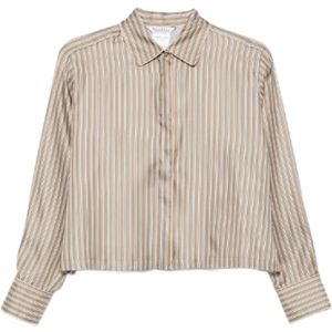 Max Mara, Dames, Blouses & Shirts, Beige, Maat: 2XS Zijde,