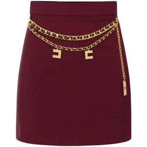 Elisabetta Franchi, Dames, Rokken, Rood, Maat: M Poliester,