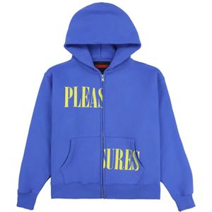 Pleasures, Heren, Sweatshirts & Hoodies, Blauw, Maat: M Katoen,