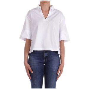 K-Way, Dames, Blouses & Shirts, Wit, Maat: L Katoen,