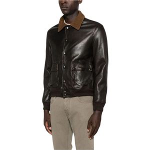 The Jack Leathers, Heren, Jassen, Bruin, Maat: L Katoen,