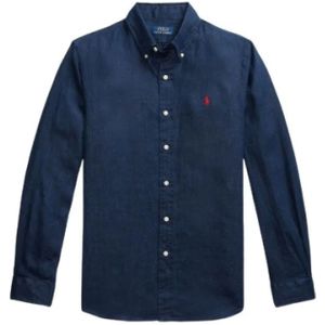 Polo Ralph Lauren, Heren, Overhemden, Blauw, Maat: S Linnen,
