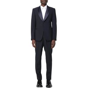 Emporio Armani, Heren, Pakken, Blauw, Maat: XL Wol,