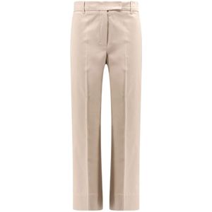 Max Mara, Dames, Broeken, Beige, Maat: M Katoen,