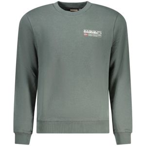 Napapijri, Heren, Sweatshirts & Hoodies, Groen, Maat: M Katoen,