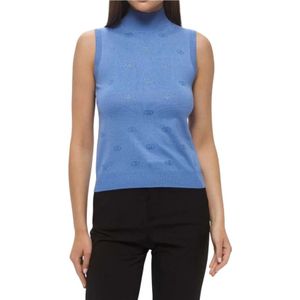 Liu Jo, Dames, Truien, Blauw, Maat: M Viscose,