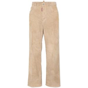 Dsquared2, Heren, Broeken, Beige, Maat: XS Corduroy,
