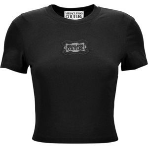 Versace Jeans Couture, Dames, Tops, Zwart, Maat: L