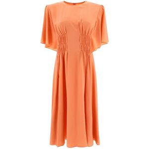 Chloé, Dames, Jurken, Oranje, Maat: XS Zijde,