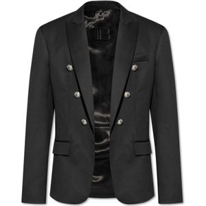 Balmain Wollen Blazer , Black , Heren , Maat: L