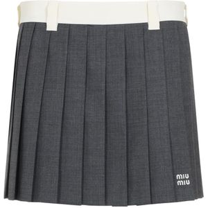 Miu Miu, Dames, Rokken, Grijs, Maat: XS Wol,