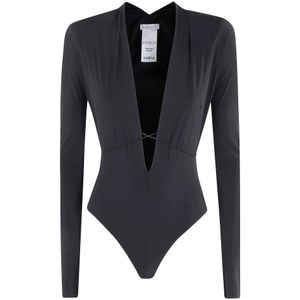 Amazuin, Dames, Tops, Zwart, Maat: ONE Size Jersey,