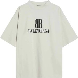 Balenciaga, Dames, Tops, Wit, Maat: M Katoen,