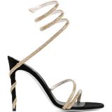 René Caovilla Sandalen - Golden Margot Crystal-Embellished Spiral Sandals in goud