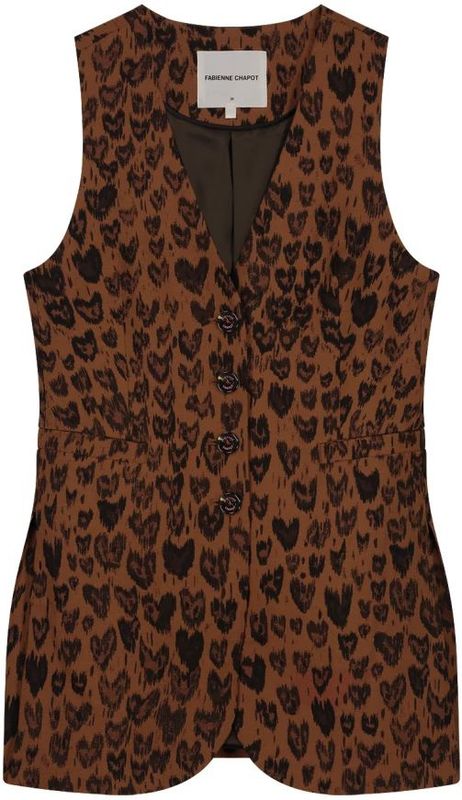 Fabienne Chapot - Bodywarmer - Bruin - Dierenprint