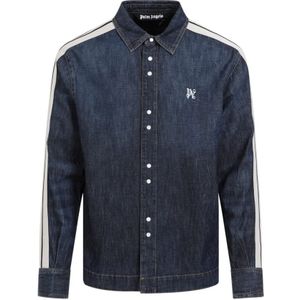 Palm Angels, Heren, Jassen, Blauw, Maat: S Denim,