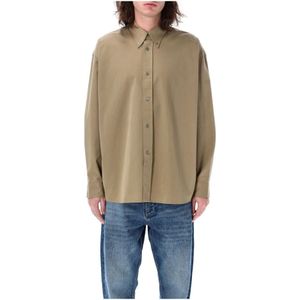 Studio Nicholson, Heren, Overhemden, Beige, Maat: S Katoen,