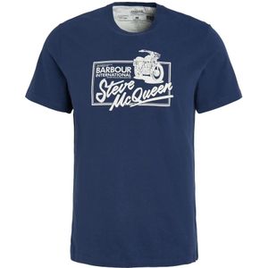 Barbour, Heren, Tops, Blauw, Maat: M Katoen,