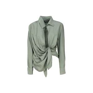 Jacquemus Luxe Viscose Blend Twill Blouse , Green , Dames , Maat: XS