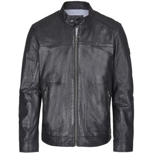Bugatti - Claudio - Leren Jas - Zwart - Plantaardig Gelooid Lamsvacht Leer