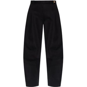 Versace, Dames, Broeken, Zwart, Maat: XS Gabardine,