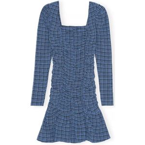Ganni, Dames, Jurken, Blauw, Maat: XS Zijde,