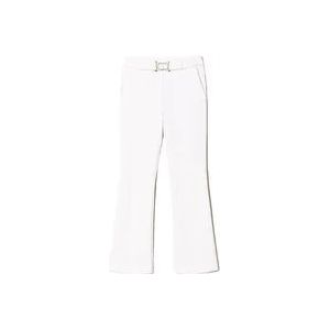 Twinset Flare Broek in Stretch Milano Punt , White , Dames , Maat: M