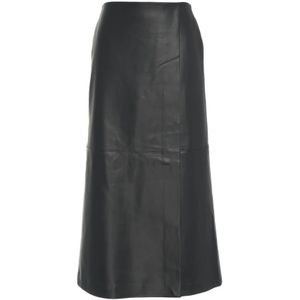 Viktoriachan, Dames, Rokken, Zwart, Maat: M Leer,