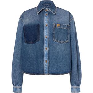 Philosophy di Lorenzo Serafini, Dames, Blouses & Shirts, Blauw, Maat: XS Denim,