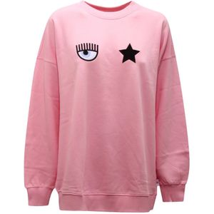 Chiara Ferragni Collection, Dames, Sweatshirts & Hoodies, Roze, Maat: S Fleece,