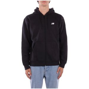 New Balance - Zip-Through Hoodie - Zwart - Heren - Katoen