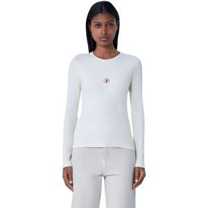 JW Anderson - T-shirt - Wit - Katoenen Logo Motief Crewneck