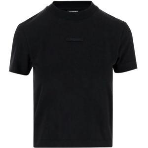 Jacquemus, Dames, Tops, Zwart, Maat: L Katoen,