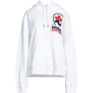 Dsquared2, Dames, Sweatshirts & Hoodies, Wit, Maat: XS Katoen,