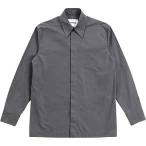 Jil Sander, Heren, Overhemden, Grijs, Maat: L Katoen,
