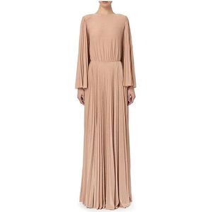 Elisabetta Franchi, Dames, Jurken, Beige, Maat: XS Viscose,