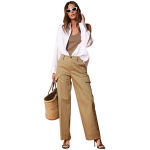 Mason's, Dames, Broeken, Beige, Maat: 3XS Katoen,