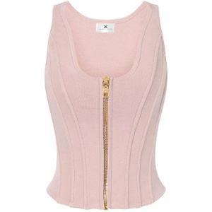 Elisabetta Franchi, Dames, Tops, Roze, Maat: XS Wol,