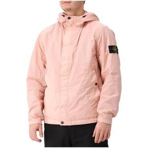 Stone Island - Korte Parka Windbreaker - Roze - Nylon
